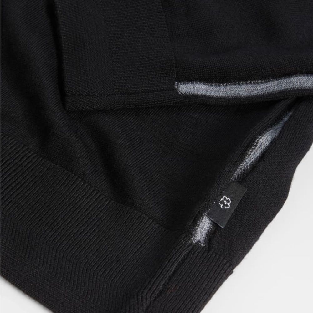 Ted Baker Merino Wool quarter-Zip XL Black Grey Preppy Luxury Sweater NWT size 5 - Picture 8 of 12